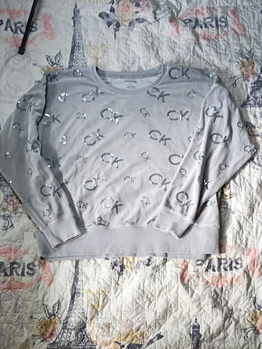 Calvin Klein Light Gray Logo Pullover Sweater